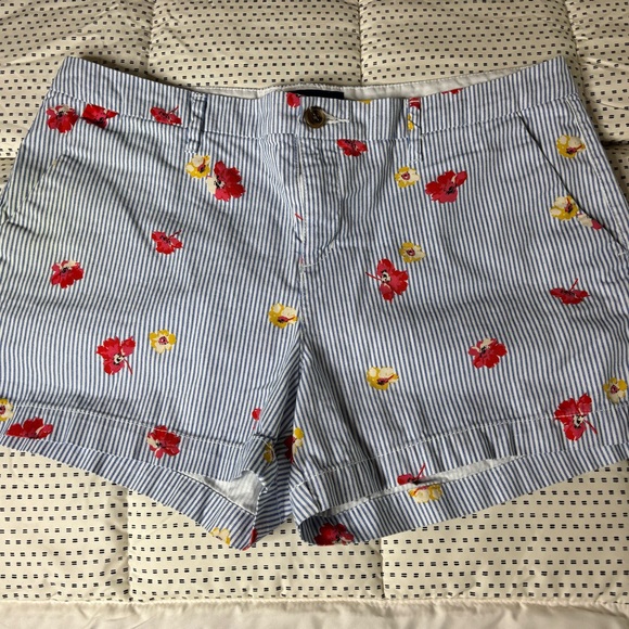 Old Navy Pants - Old Navy Blue and White Skorts with Playful Fruit Design
